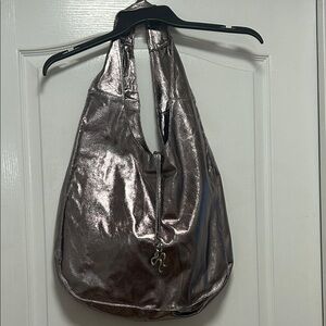 New York & Company Shimmering Silver Hobo Bag